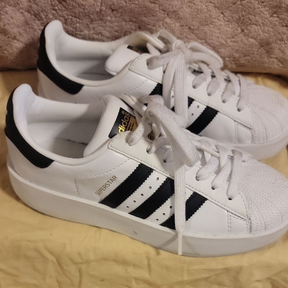 Adidas Superstar White with Black Stripes